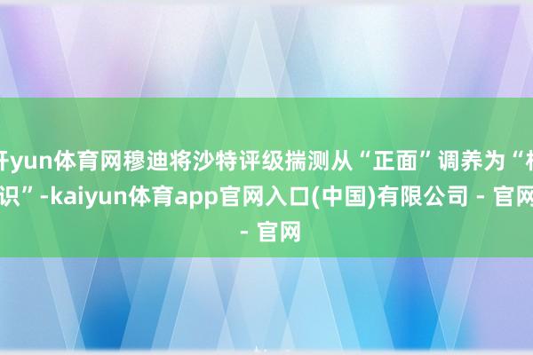 开yun体育网穆迪将沙特评级揣测从“正面”调养为“相识”-kaiyun体育app官网入口(中国)有限公司 - 官网
