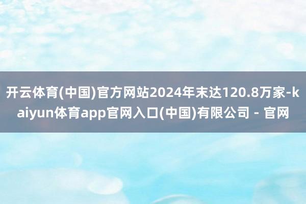开云体育(中国)官方网站2024年末达120.8万家-kaiyun体育app官网入口(中国)有限公司 - 官网