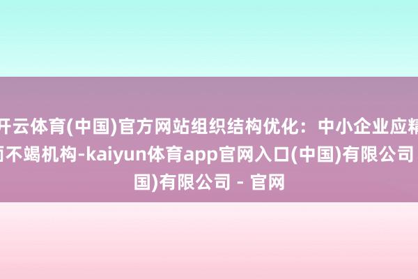 开云体育(中国)官方网站组织结构优化：中小企业应精简里面不竭机构-kaiyun体育app官网入口(中国)有限公司 - 官网