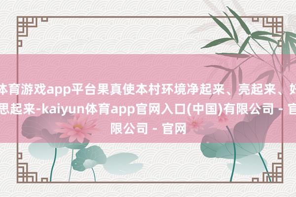 体育游戏app平台果真使本村环境净起来、亮起来、好意思起来-kaiyun体育app官网入口(中国)有限公司 - 官网