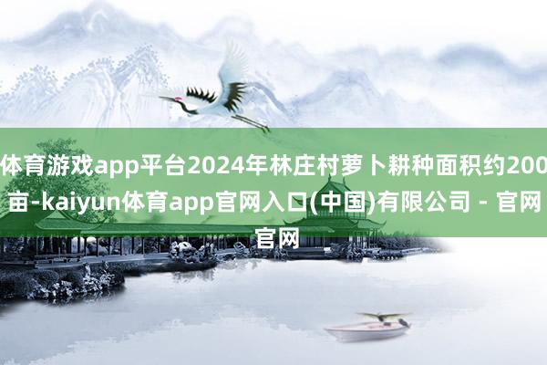 体育游戏app平台2024年林庄村萝卜耕种面积约200亩-kaiyun体育app官网入口(中国)有限公司 - 官网