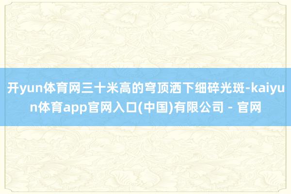 开yun体育网三十米高的穹顶洒下细碎光斑-kaiyun体育app官网入口(中国)有限公司 - 官网