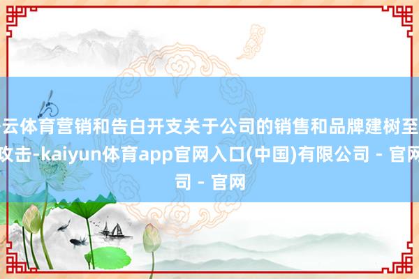 开云体育营销和告白开支关于公司的销售和品牌建树至关攻击-kaiyun体育app官网入口(中国)有限公司 - 官网