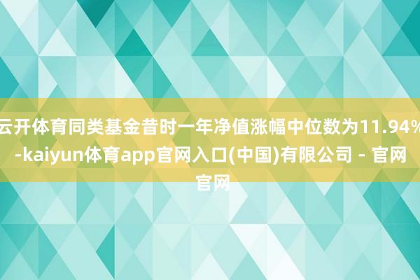 云开体育同类基金昔时一年净值涨幅中位数为11.94%-kaiyun体育app官网入口(中国)有限公司 - 官网