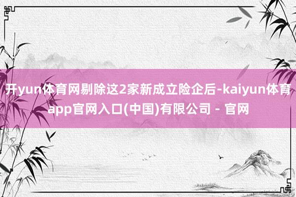 开yun体育网剔除这2家新成立险企后-kaiyun体育app官网入口(中国)有限公司 - 官网