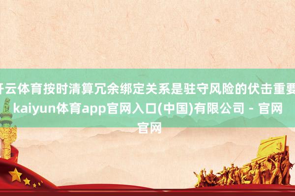 开云体育按时清算冗余绑定关系是驻守风险的伏击重要-kaiyun体育app官网入口(中国)有限公司 - 官网