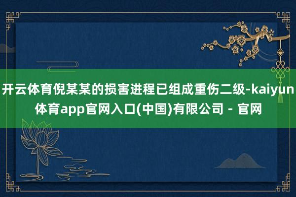 开云体育倪某某的损害进程已组成重伤二级-kaiyun体育app官网入口(中国)有限公司 - 官网